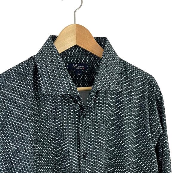 Lugano Switzerland Mens Long Sleeve Button Front Shirt Size XL Golf Career - Picture 1 of 12